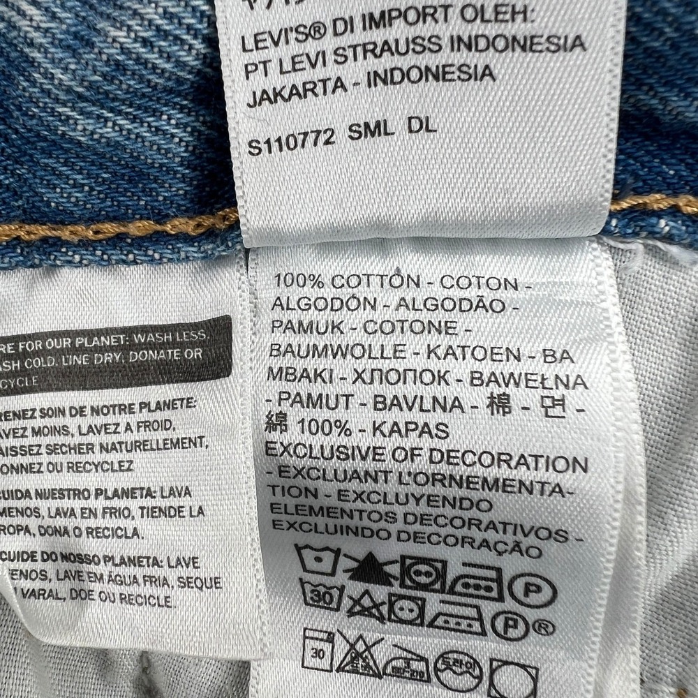 Levis 94 Baggy Wide Leg Distressed Jeans Light Wash Blue Womens 27 (W30 x L30) - Picture 13 of 14